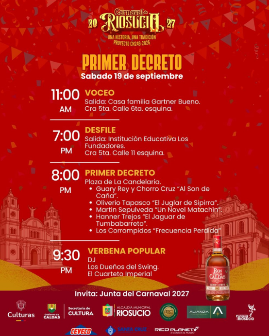 Afiche de Primer Decreto Carnaval de Riosucio 2027